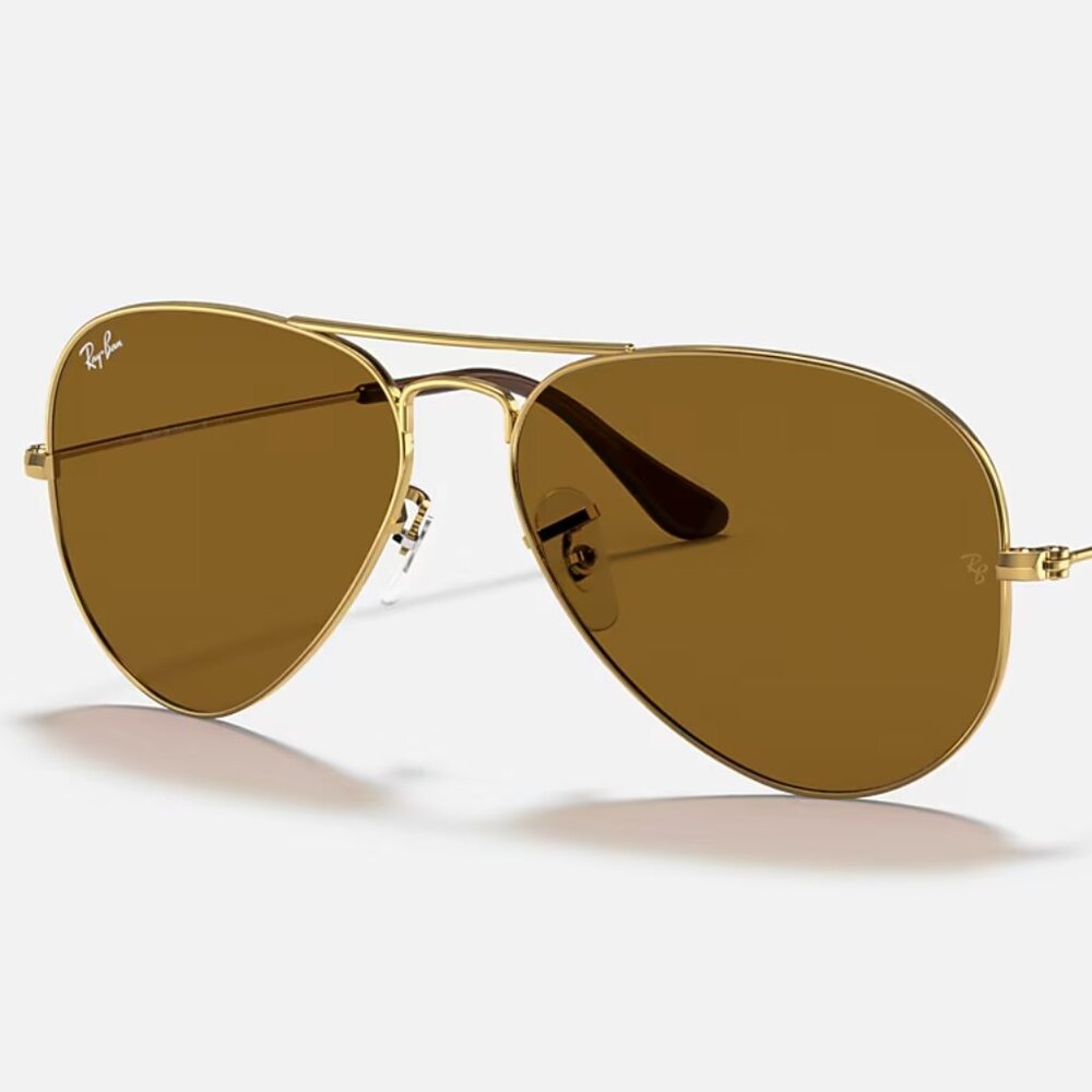 Ray-Ban POLARIZED Gold Aviator Sunglasses.  LIKE NEW